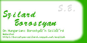 szilard borostyan business card